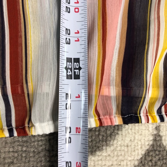 Maurices Blouse Womens XL White Red Boho Sheer Tassle Striped Flowy Top 🎃 - Picture 6 of 10